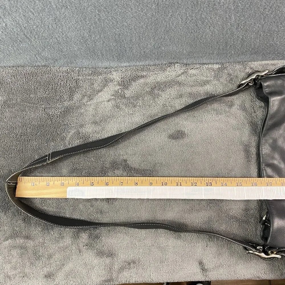 COACH Soho Black Leather Slim Duffle Bag 1414 Vintage Y2K Crossbody Messenger